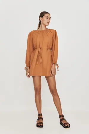 Greca Mini Dress in Dessert Orange