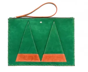GREEN MIX FLAT TRAVEL CLUTCH