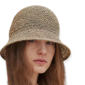 Hand-Woven Seagrass Summer Cloche Hat