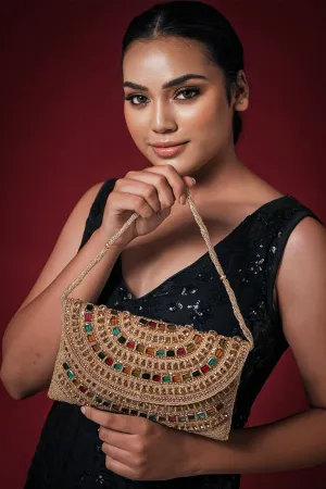 Handmade Rhinestone Crossbody Wrist-let Bridal Clutch