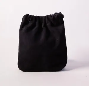 Harpers Emporium Gathered Bag in Black Suede