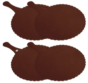 Heart Home Plastic Lightweight Handfan|Hath Pankha|Beejna for Natural Cooling Air Home Decor and Travel Useful, Pack of 4 (Brown)