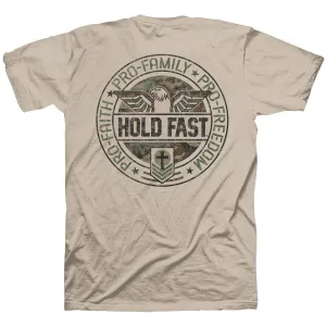 Hold Fast Mens T-Shirt Pro Faith Family Freedom Eagle