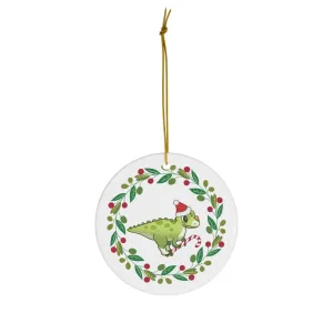 Holiday Ceratosaurus - Ceramic Ornament