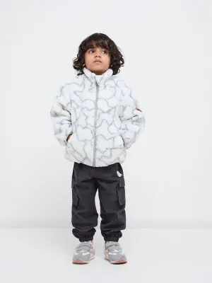 HOP Kids Grey Printed Fleece Jacket