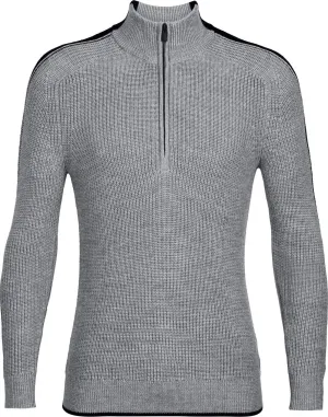 Icebreaker Men&#x27;s Lodge Long Sleeve Half Zip Sweater Gritstone Heather/Black | Buy Icebreaker Men&#x27;s Lodge Long Sleeve Half Zip Sweater Gritstone Heather/Black here | Outnorth
