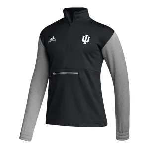Indiana Hoosiers Adidas Team Issue Primary 1/4 Zip Black Jacket