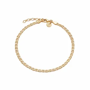 Infinity Flat Chain Bracelet 18ct Gold Plate