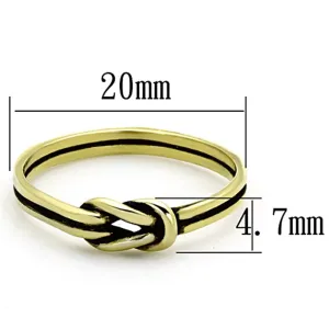 IP Gold(Ion Plating) Stainless Steel Ring with No Stone for Women Style TK1239G