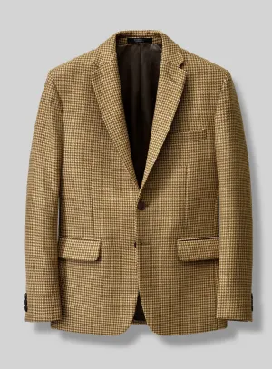 Italian Brown Houndstooth Tweed Jacket
