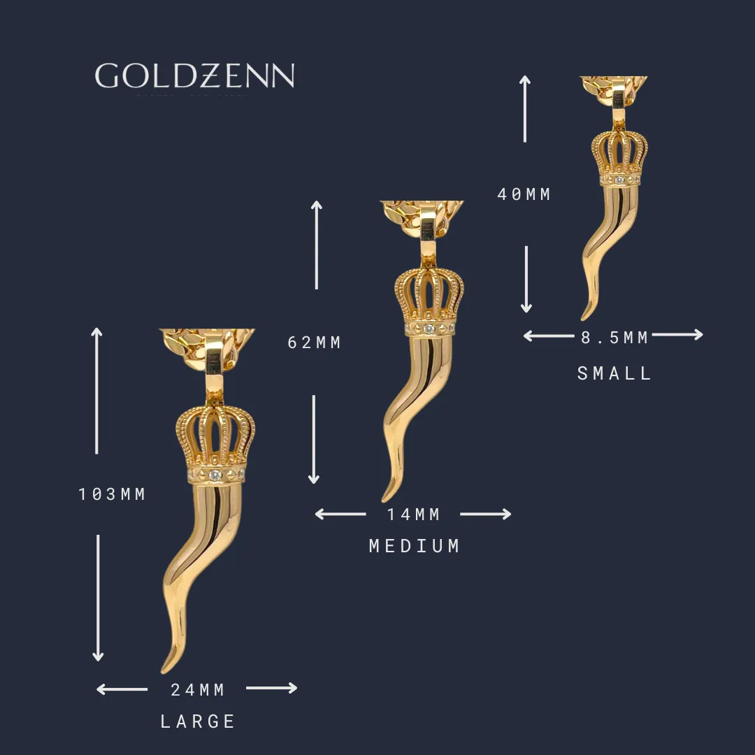 Italian Horn Pendant – 14K Gold Men’s Pendant