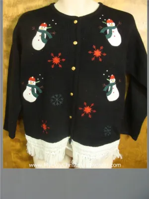 Jolly Snowmen and Snowflakes Cute Christmas Sweater
