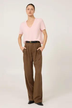Kadri Cashmere Vneck Tee - Quartz