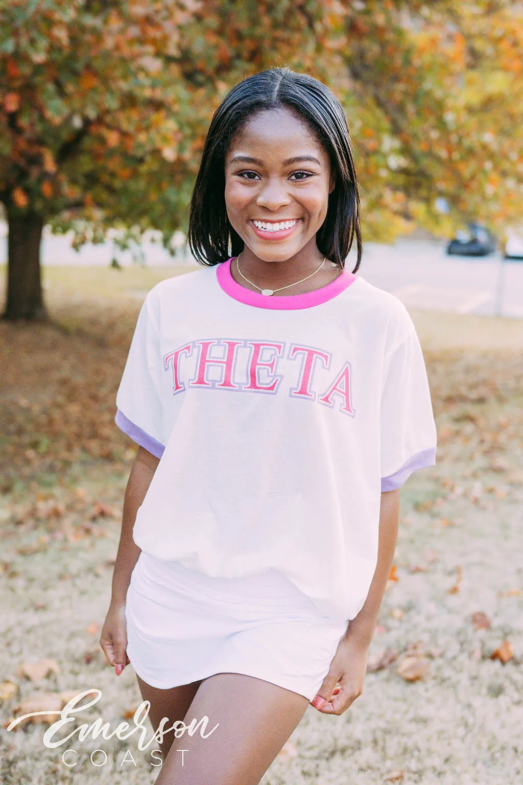 Kappa Alpha Theta PR Simple Colorblock Ringer Tee
