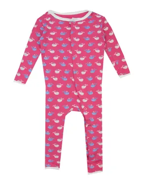 Kickee Pants Winter Rose Tiny Whale Coverall