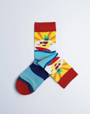 Kids Big Wave Surfing Pineapple Crew Socks