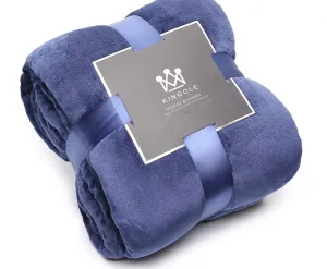 Kingole Fleece Velvet Blanket Navy