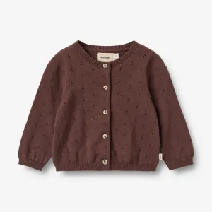 Knit Cardigan Maia | Baby - eggplant