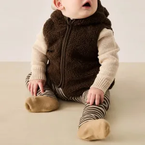 Lamb Fleece Hooded Vest