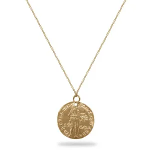 Large Gold Warrior Coin Necklace