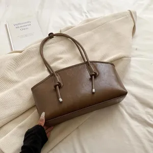 Leather Tote Bags Women Large Trapezoid Zipper Double Handles Handbag Purses