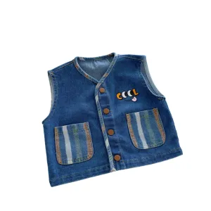 Little Boys Denim Vest Jacket Waistcoat Top