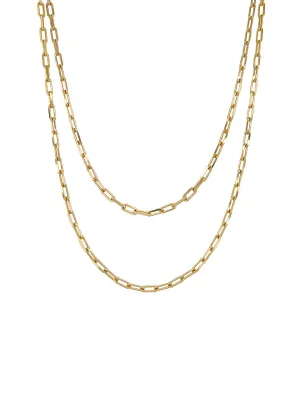 Long Link Chain Yellow Gold Necklace