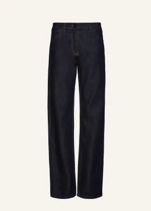 Low waist straight leg denim in navy