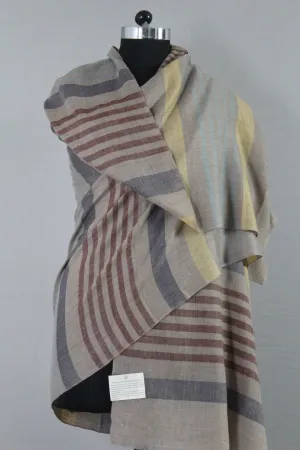 Maddox Coloured Strips Cashmere Shawl