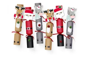 Make Your Own Santa and Friends Christmas Crackers Pack of 6