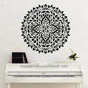 Mandala Art Stencil | Leaf Flower Mandala Art | Decorze Mandala Stencil 064