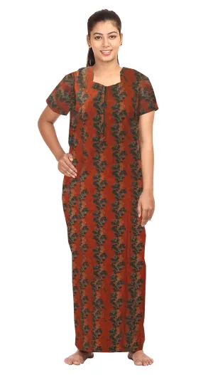 MANGAI New Regular Fit Cotton Printed  Nighties - All Over Printed Stylish Nightwear for Stylish Women | Side Cut Pocket | Beautiful Nighties for Stylish Women's (VNM)