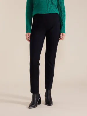 Marco Polo Pull-On Ponte Pants - Black