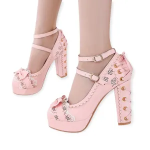 Mary Janes Pink Platform Heels