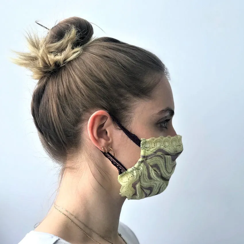 Mask | Waves | Gelb Lila | 2-Layers | One Size