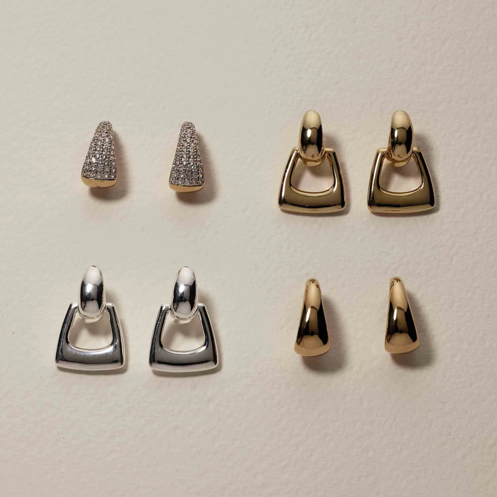 Medley x Dinnara Doorknocker Hoop Stud Earrings in Gold
