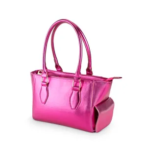 Mini Insulated Wine Purse (metallic hot pink)