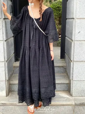 ML24771 Elegant Cotton Lace Dress