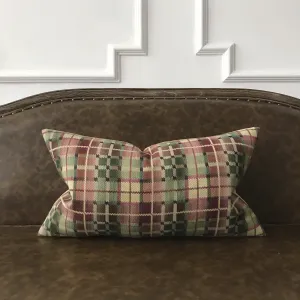 Multicolor Plaid Lumbar Pillow Cover 15x26