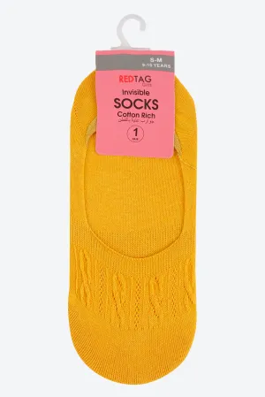 Mustard Plain Invisible Socks