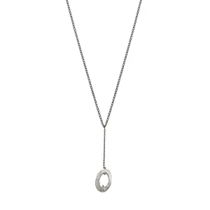 Mystic Oval Y Necklace with Diamond in Silver