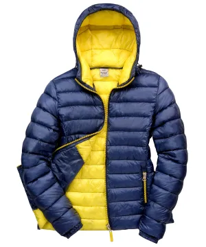 Navy/Yellow - Women's Urban snow bird hooded jacket