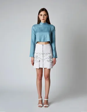 NIALA Hand-Embroidered Mini Skirt