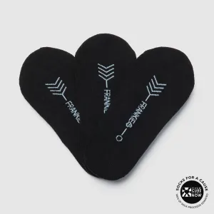 No-Show Adult Black Bamboo 3 Pack