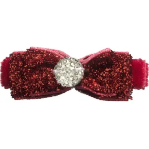 No Slippy Hair Clippy Bonnie Glitter Bow Scarlet