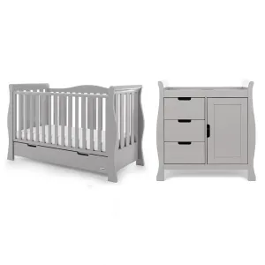 Obaby Stamford Luxe 2 Piece Room Set - Warm Grey