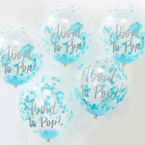 Oh Baby About To Pop Balloons Blue Confetti 30cm