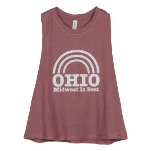Ohio Midwest Is Best Women's Racerback Cropped Tank