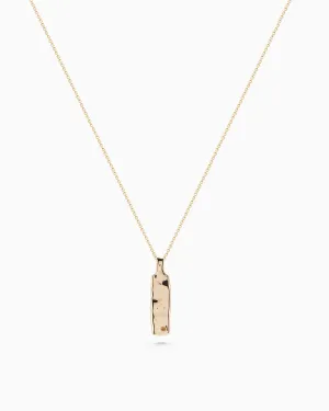 Organic Birthstone Tag Narrow | Yellow Gold