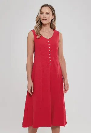 Organic Cotton Slub Lutari Dress – Red